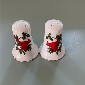 Festive Cardinal Salt and Pepper Shakers